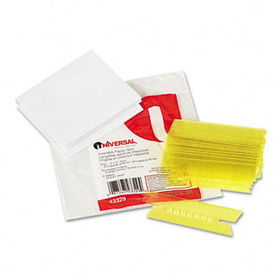 Universal 43329 - Hanging File Folder Plastic Index Tabs, 1/3 Tab, 3 1/2 Inch, Yellow, 25/Pack
