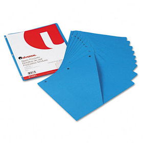 Slash-Cut Pockets for Three-Ring Binders, Jacket, Letter, 11 Pt., Blue, 10/Packuniversal 