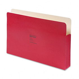 ColorLife 3 1/2 Inch Expansion File Pocket, Straight Tab, Legal, Red, 25/Box