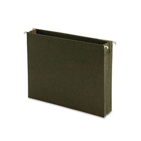 Hanging Pocket File Folders with Full Height Gusset, Letter, Green, 10/Box