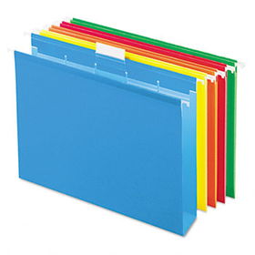 Ready-Tab Hanging File Folders, 2"" Capacity, Letter, Assorted, 20/Box