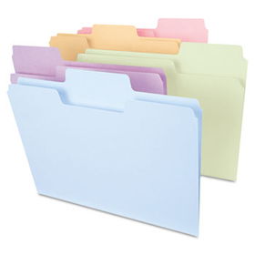SuperTab File Folders, 1/3 Cut Top Tab, Letter, Assorted Colors, 100/Boxsmead 