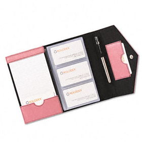 Resilient Business Card Book, Faux Leather, Pink