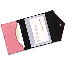 Resilient Personal Card Case, Faux Leather, 3-1/2 x 2-1/2, Pinkrolodex 