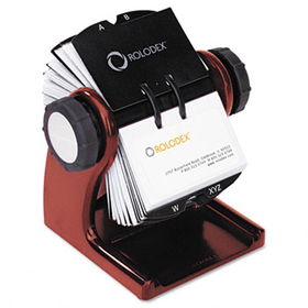 Wood Tones Open Rotary Business Card File Holds 400 2 5/8 x 4 Cards, Mahoganyrolodex 