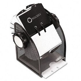 RolodexTM 1734234 - Metal Mesh Open Rotary Business Card File, 400 2-5/8 x 4 Cards, Black/Silver