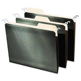 Hanging File Folders with Innovative Top Rail, Letter, Green, 20/Packhanging 