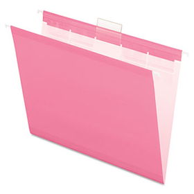 Ready-Tab Reinforced Hanging Folders, Letter, Pink, 20/Box