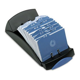 Open Tray Business Card File, 100 Sleeves, Blackrolodex 