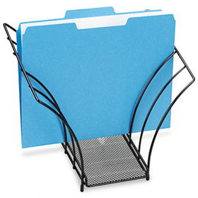 Butterfly File Sorter, Five Sections, Mesh, 12 1/4 x 7 3/4 x 10 1/8, Black