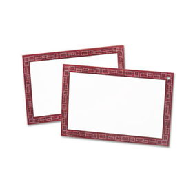 Oxford 06061 - Unruled Note Cards, 4 x 6, White with Burgundy Link Border, 50/Packoxford 