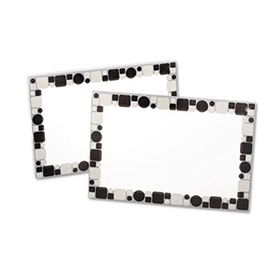 Oxford 06063 - Unruled Note Cards, 4 x 6, White with Black and Gray Mosaic Border, 50/Packoxford 