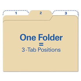 Findit File Folders, 1/3 Cut, 11 Point Stock, Letter, Manila, 80/Pack