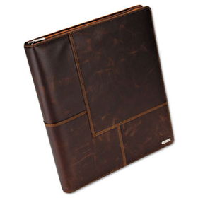 Explorer Leather Organizer Business Card Book, 240-Card Cap., 11 x 13 1/2, Brown