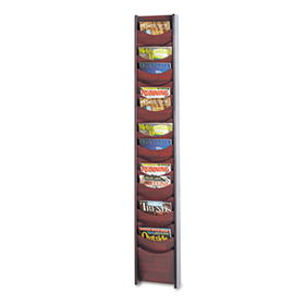 Safco 4333CY - Solid Wood Wall-Mount Literature Display Rack, 11-1/4w x 3-3/4d x 66h, Cherry