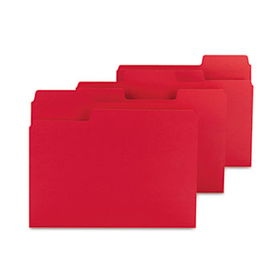 SuperTab Colored File Folders, 1/3 Cut, Letter, Red, 100/Boxsmead 