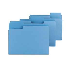 SuperTab Colored File Folders, 1/3 Cut, Letter, Blue, 100/Box