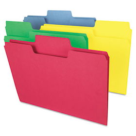 SuperTab Colored File Folders, 1/3 Cut, Letter, Assorted, 100/Boxsmead 
