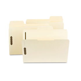 SuperTab File Folders with Fastener, 1/3 Cut, 11 Point, Letter, Manila, 50/Boxsmead 