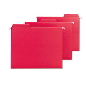 FasTab Hanging File Folders, Letter, Red, 20/Box