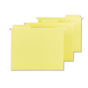 FasTab Hanging File Folders, Letter, Yellow, 20/Box
