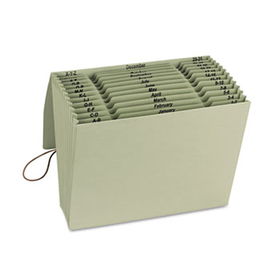 100% Recycled Color Accordion Expanding Files, 12 Pockets, Letter, Green Teasmead 