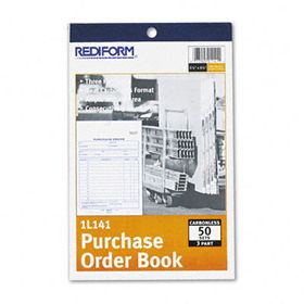 Purchase Order Book, 5 1/2 x 7 7/8 Bottom Punch, Three-Part Carbonless, 50 Formsrediform 