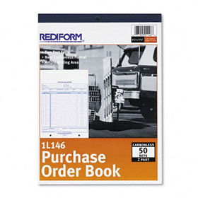Purchase Order Book, Bottom Punch, Letter, Two-Part Carbonless, 50 Sets/Bookrediform 