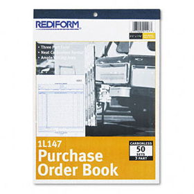 Purchase Order Book, Bottom Punch, Letter, Three-Part Carbonless, 50 Sets/Book