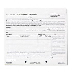 Bill of Lading Short Form, 8 1/2 x 7, Three-Part Carbonless, 250 Forms