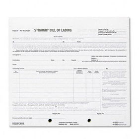 Bill of Lading Short Form, 8 1/2 x 7, Four-Part Carbonless, 250 Forms