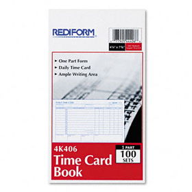 Employee Time Card, Daily, Two-Sided, 4-1/4 x 7, 100/Padrediform 