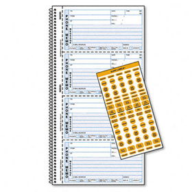 Wirebound Message Book, 2 3/4 x 5 3/4, Carbonless Copy, 400 Forms, 120 Labelsrediform 