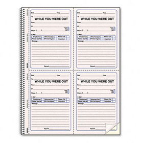 Wirebound Message Book, 2 3/4 x 5, Two-Part, 200 Forms, 120 Alert Labels