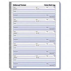 Voice Mail Wirebound Log Books, 8 x 10 5/8, 500 Sets/Bookrediform 