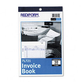 Invoice Book, 5 1/2 x 7 7/8, Carbonless Duplicate, 50 Sets/Bookrediform 