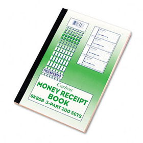 Money Receipt Book, 2 3/4 x 7, Triplicate with Carbons, 200 Sets/Bookrediform 