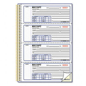 Money Receipt Book, 7 x 2 3/4, Carbonless Duplicate, Twin Wire, 300 Sets/Book