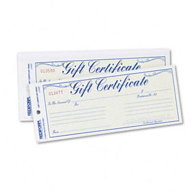 Gift Certificates w/Envelopes, 8-1/2w x 3-2/3h, Blue/Gold, 25/Packrediform 