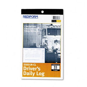 Driver's Daily Log, 5-3/8 x 8 3/4 , Carbonless Duplicate, 31 Sets/Bookrediform 