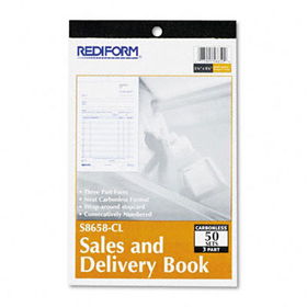 Sales and Delivery Book, 5 1/2 x 8, Carbonless Triplicate, 50 Sets/Book