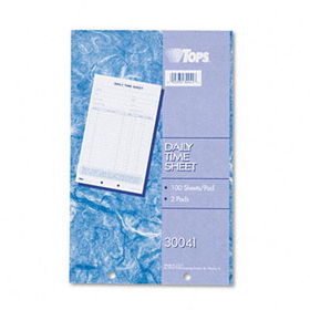 Daily Time and Job Sheets, 6 x 9-1/2, 100/Pad, 2/Pack