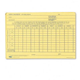 Employee Time Report Card, Weekly, 6 x 4, 100/Packtops 