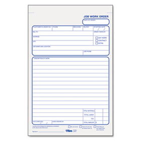Job Work Order Pad, 5 1/2 x 8 1/2, Two-Part Carbon, 50/Pad