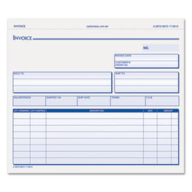 Snap-Off Invoice, 8 1/2 x 7, Three-Part Carbonless, 50 Formstops 
