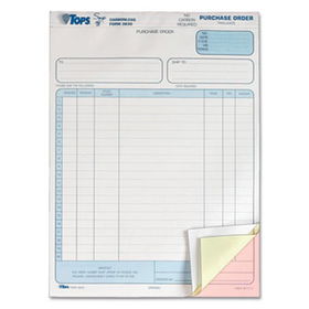 TOPS 3830 - Snap-Off Purchase Order Sets, 8-1/2 x 11, Three-Part Carbonless, 50 Forms
