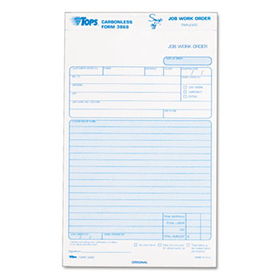 Snap-Off Job Work Order Form, 5 1/2 x 8 1/2, Three-Part Carbonless, 50 Forms