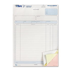 TOPS 3890 - Snap-Off Sales Order Long Form, 8-1/2 x 11, Three-Part Carbonless, 50 Formstops 