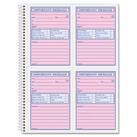 Telephone Message Book, Fax/Mobile Section, 5 1/2 x 3 3/16, Two-Part, 200/Booktops 