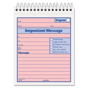 Telephone Message Book with Fax/Mobile Section, 4-1/4 x 5 1/2, Two-Part, 50/Booktops 